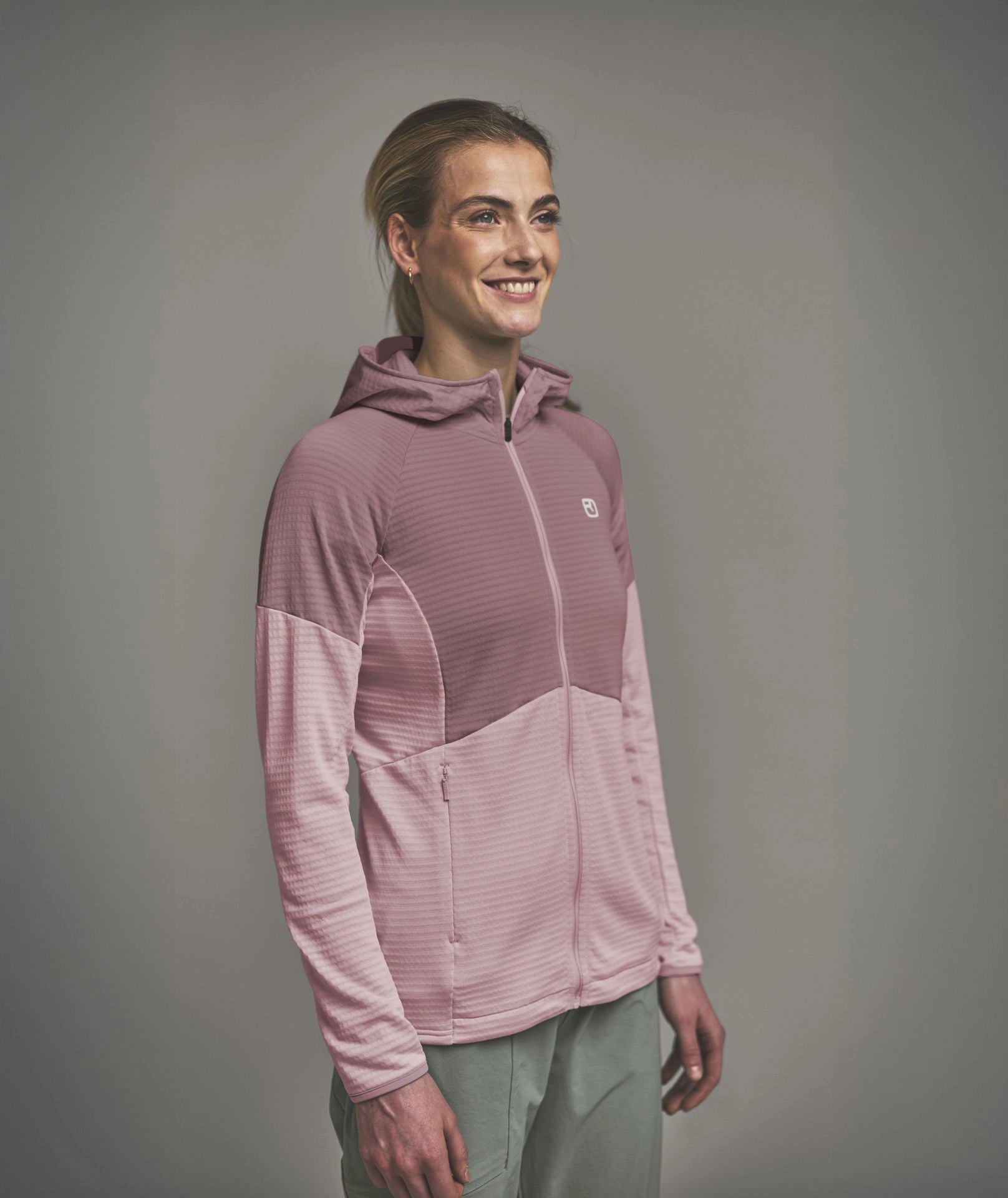 Fleece Light Grid Hoody Wmn