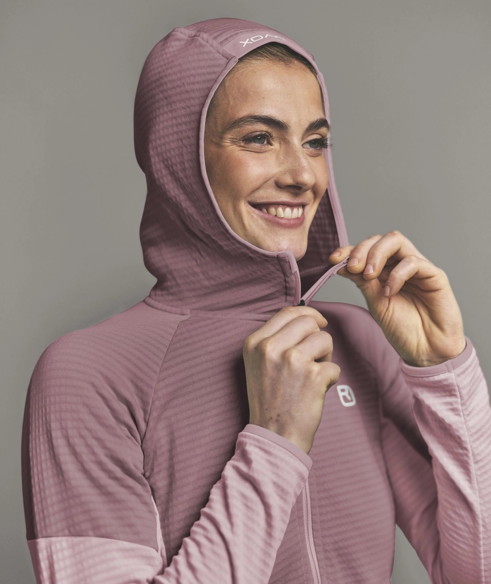 Fleece Light Grid Hoody Wmn