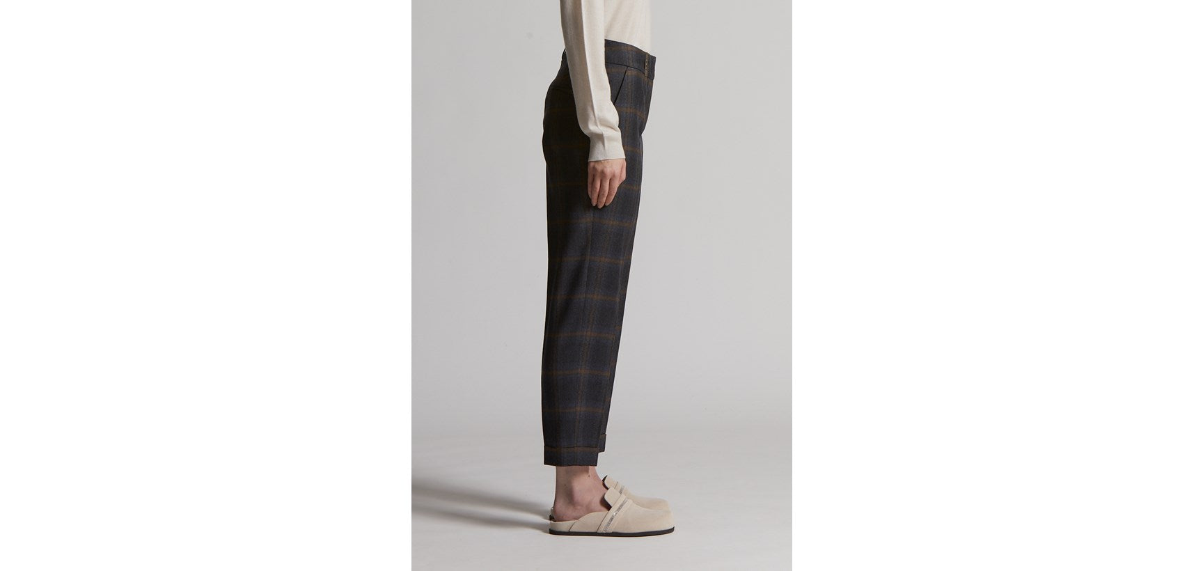 Pantalone Flanella Quadri Lana W