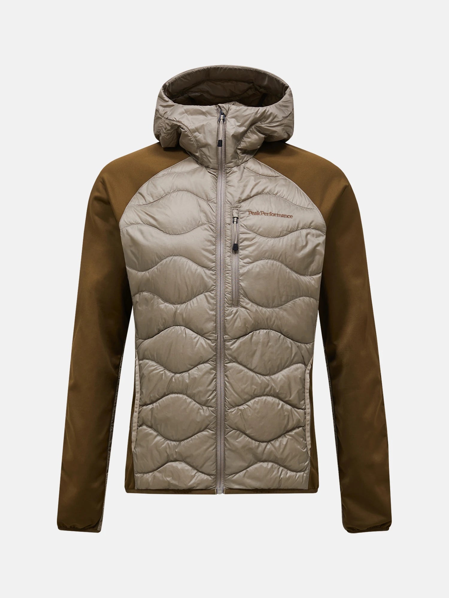 avid beige/meadow moss Helium Down Hybrid Hood Man