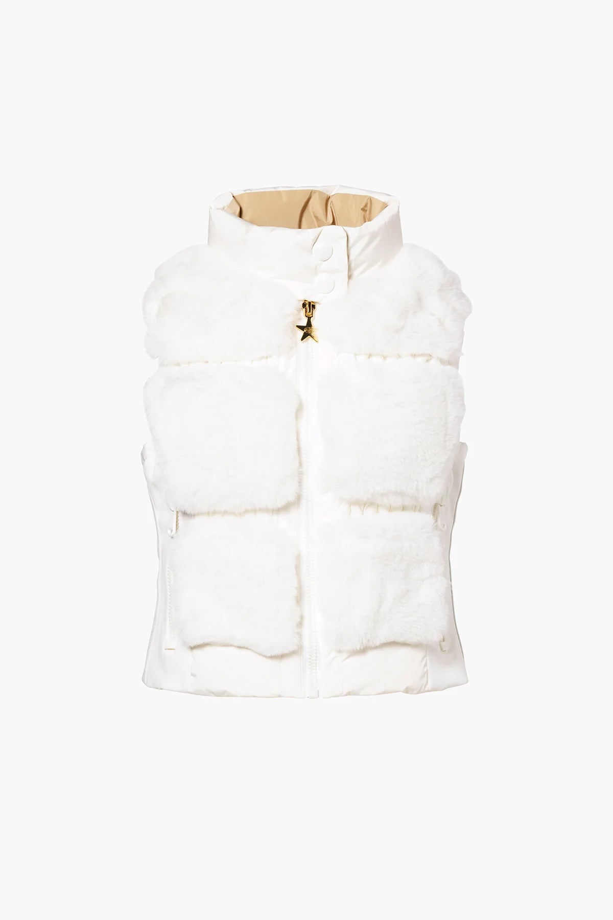 cream Chic Bodywarmer Faux Fur Wmn