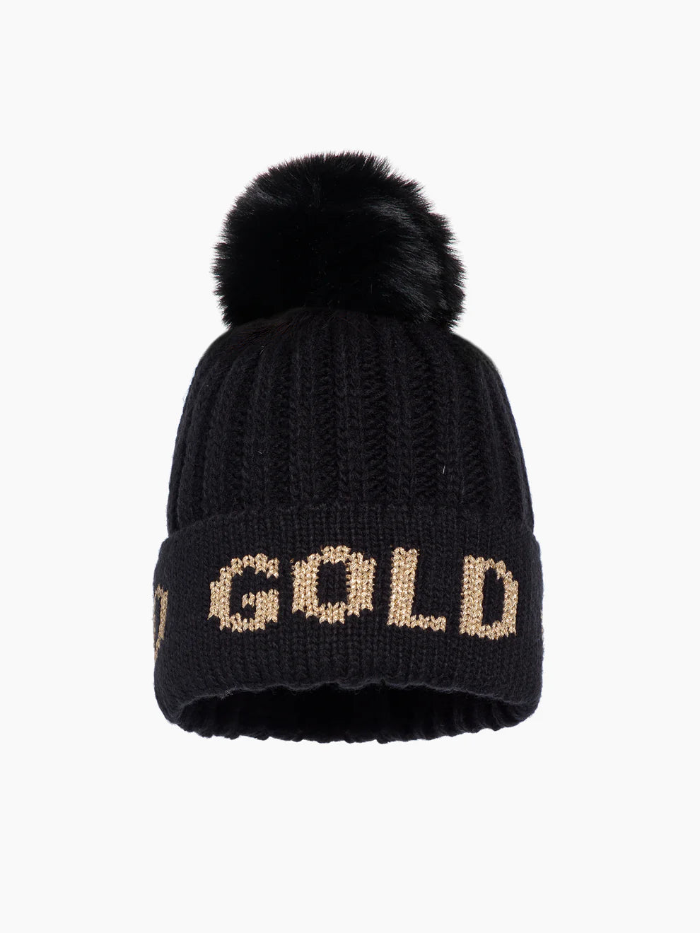 black/gold Hodd Beanie W