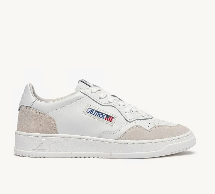 Medalist Low White Leather and Suede Man