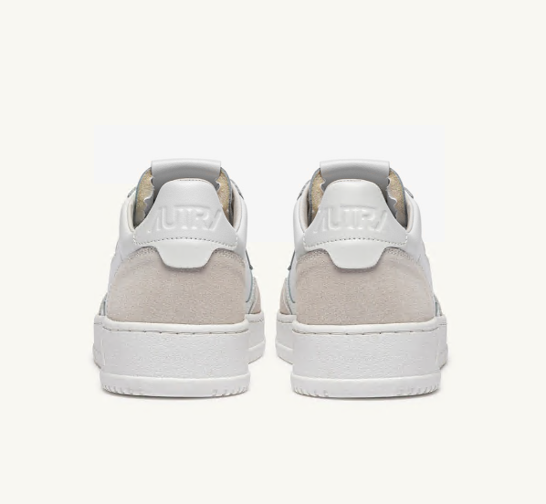 Medalist Low White Leather and Suede Man