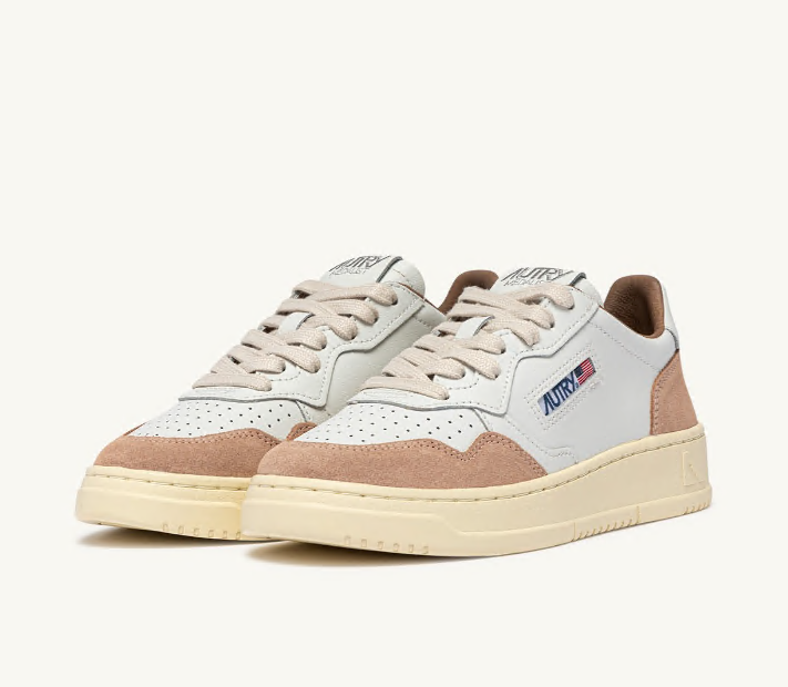 Medalist Low White Leather and Phard Suede Wmn