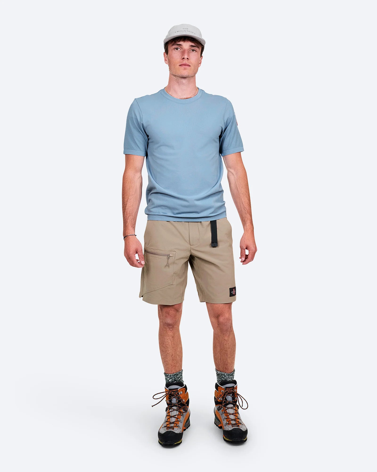 dusty blue Two Tone Tech T-shirt Man