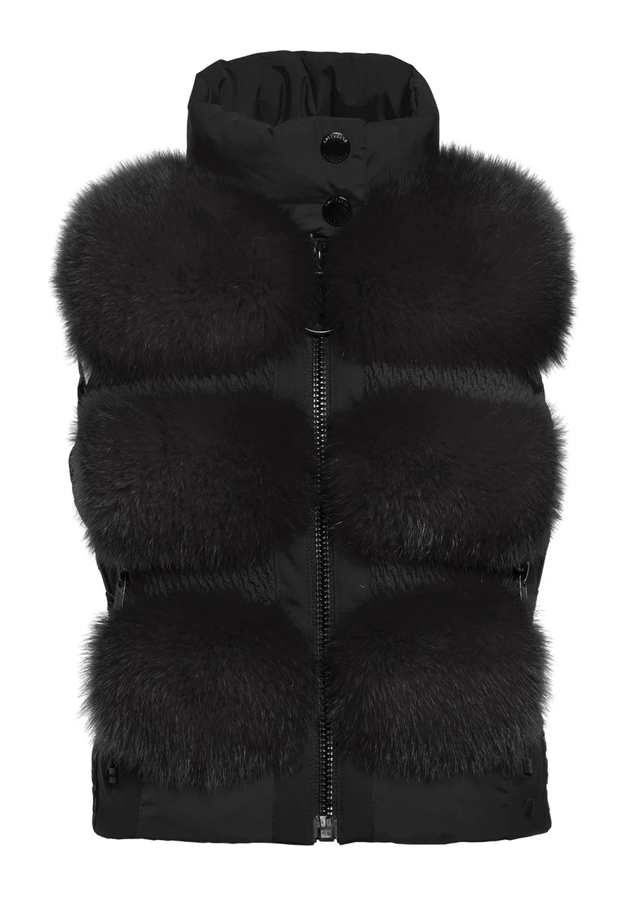 black Chic Bodywarmer Faux Fur Wmn