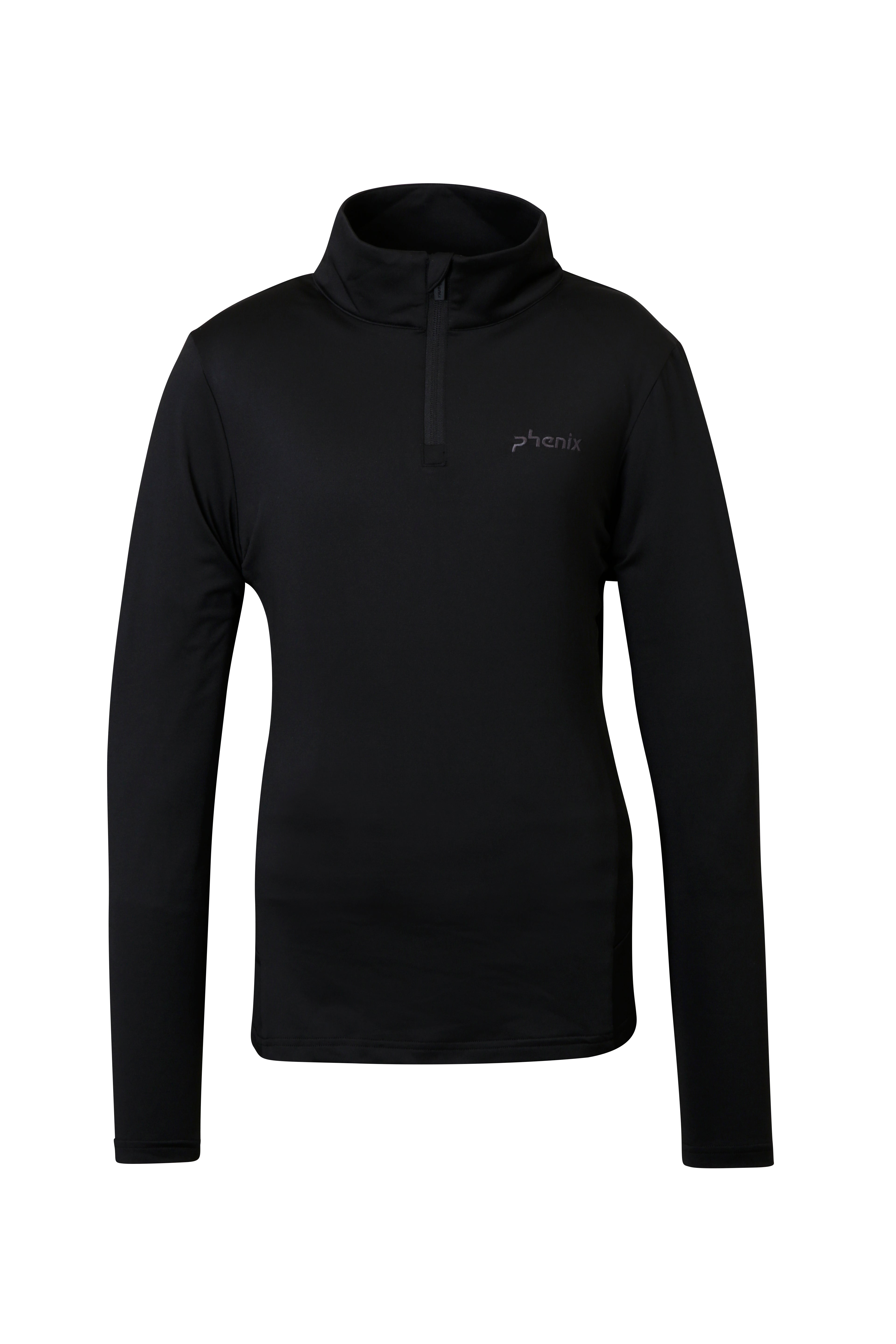 black Basic Set-in Sleeve 1/2 Zip  W