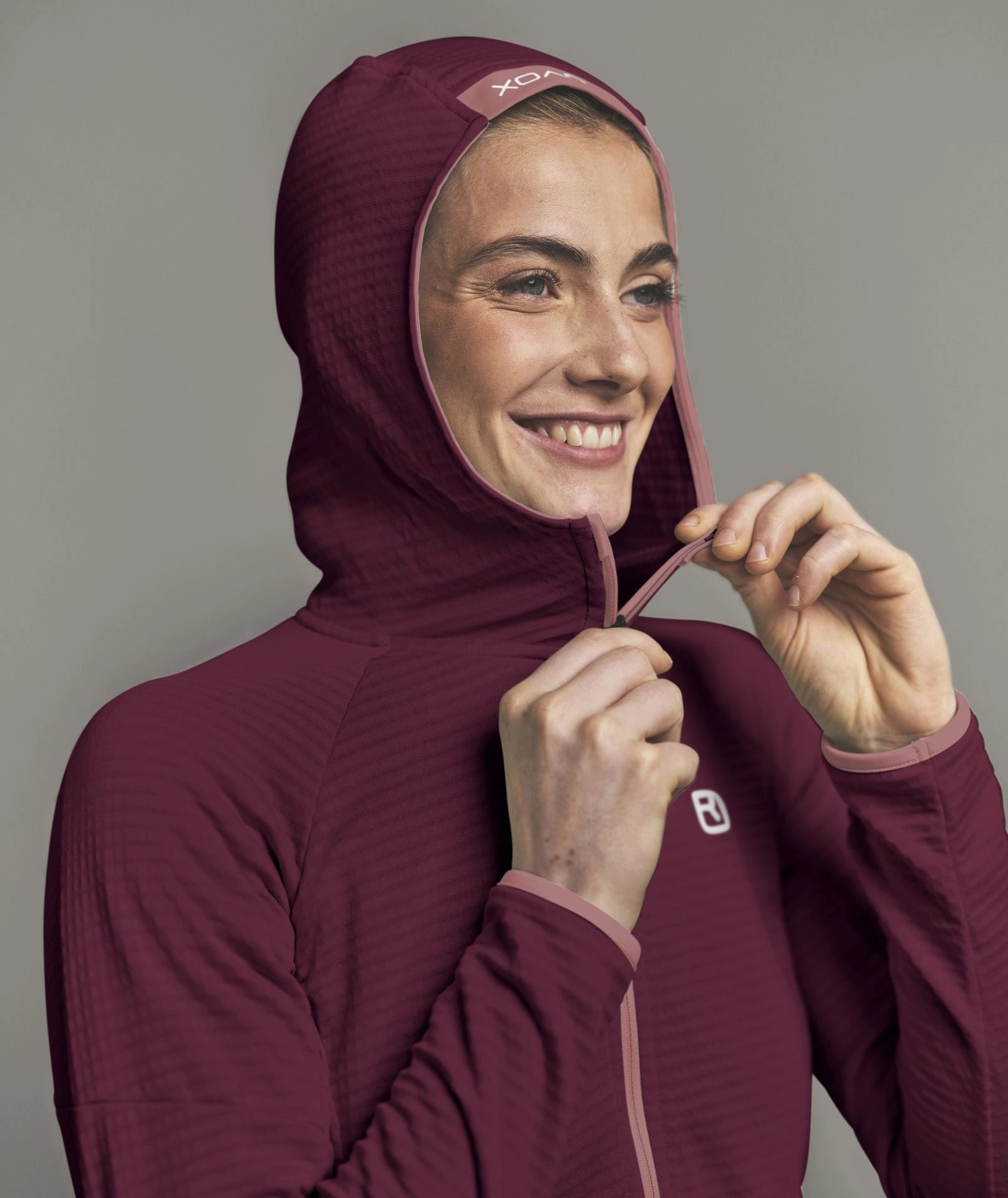 Fleece Light Grid Hoody Wmn