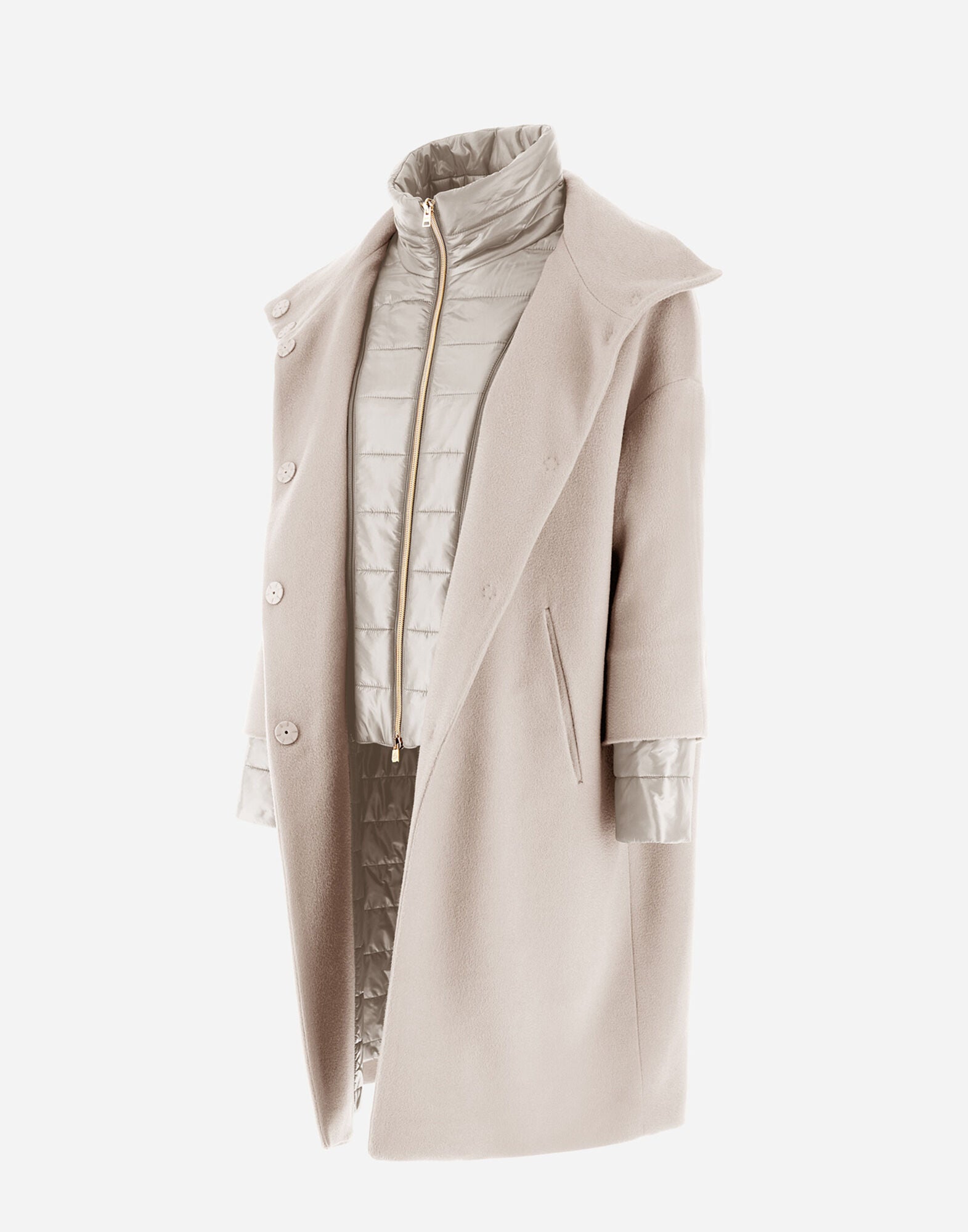 Coat In Cashmere And Nylon W