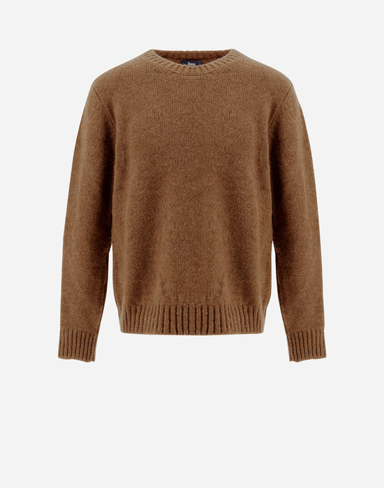 Sweater In Plain Alpaca Wool M