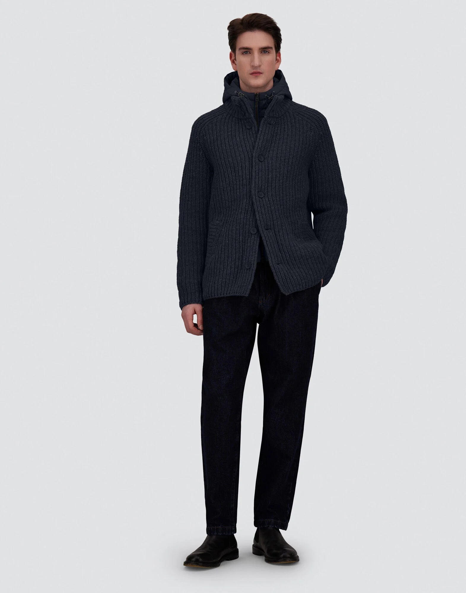 Wool Jacket Raised Texture Man